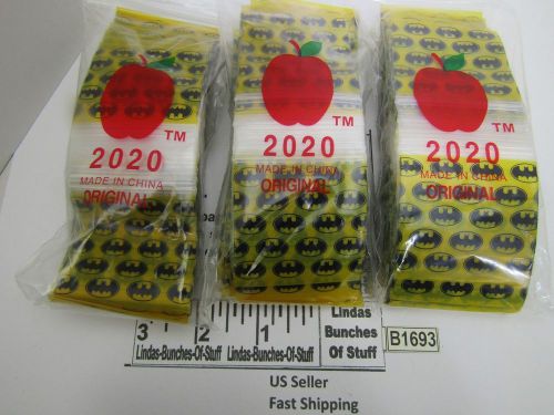 3 bags of 100 2m 2&#034;x2&#034; plastic zip seal all 3 are batman all new b1693 for sale