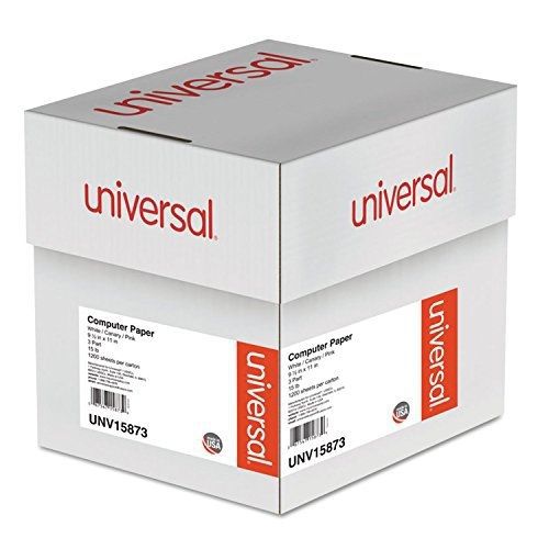 Universal Multicolor Computer Paper, 3-Part Carbonless, 15lb, 9-1/2&#034; x 11&#034; ,