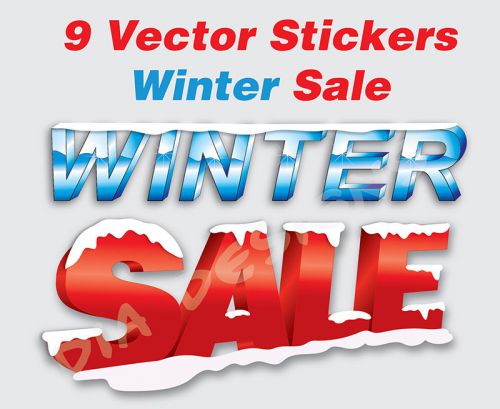 Winter Sale Promotional Stickers Vector Pack Vol.1 VECTOR FORMAT PRINT READY