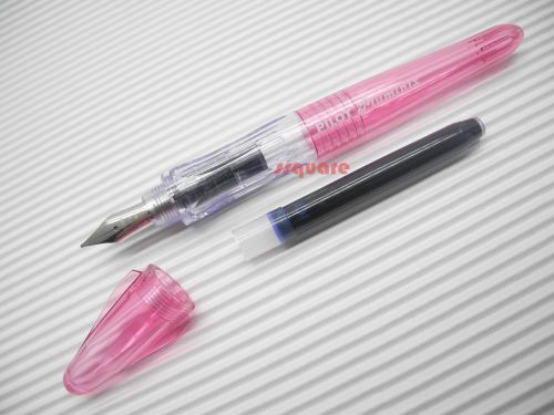 Pilot Pluminix 12cm Mini Italic Calligraphy Fountain Pen, Pink Body Fine nib