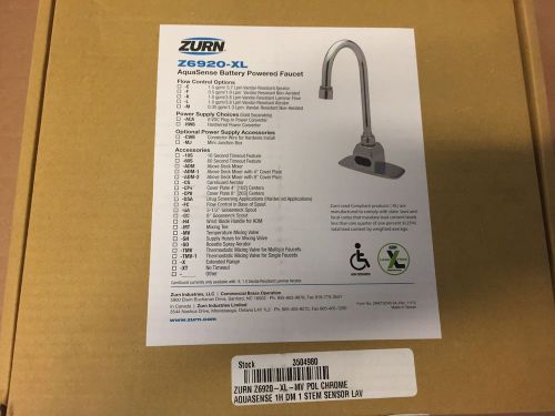 Zurn aqua sense z6920-xl battery powered goose neck faucet for sale