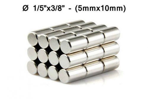 5mmx10mm Super Strong Neodymium Disc Magnets - 5x10mm - 1/5&#034;x3/8&#034; Fridge Magnet