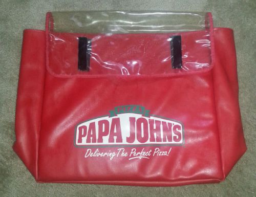 Red Vinyl PAPA JOHN&#039;S Insulated Pizza Delivery Bag