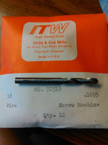 ITW HSS Screw Machine Twist Drills 18 Wire #72518, 84-pack