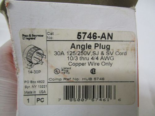 PASS &amp; SEYMOUR 5746-AN ANGLE PLUG *NEW IN BOX*