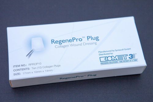 Biomet3i RegenePro Plug collagen wound dressing - pack of 10 (RPROP10)