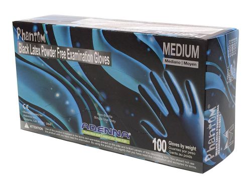 Adenna phantom  6 mil latex powder free exam gloves (black medium) for sale