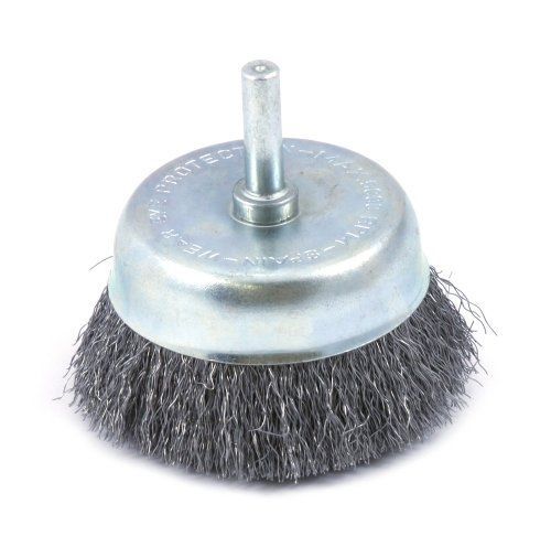 Forney 60006 cup brush, fine crimped wire with 1/4-inch shank, 2-1/2-inch for sale