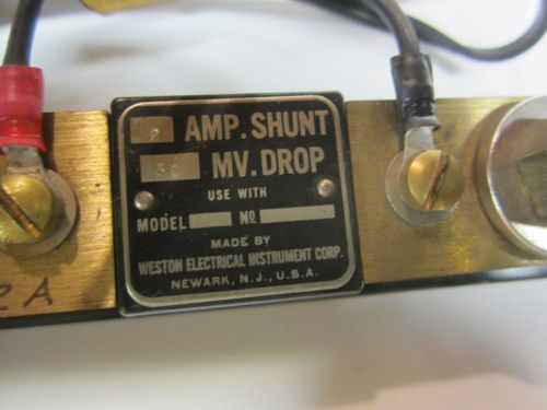 Simpson 4&#034; panel meter 100 Amps DC + Weston Electrical shunt 2 AMP 50 MV. Drop