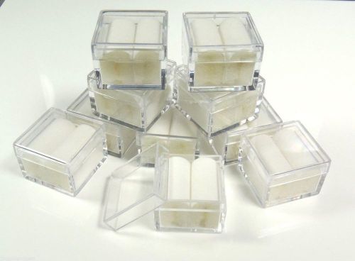 10-pc 1x1 Square Acrylic Gem Box/Jar White insert storage display gemstone