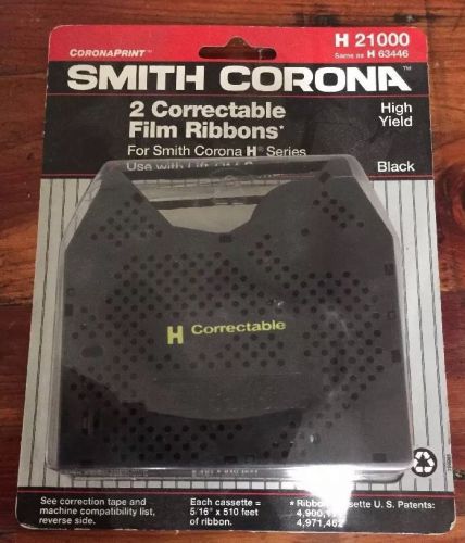 New Genuine Smith Corona H Series 21000 Correctable Typewriter Ribbon (2 pack)