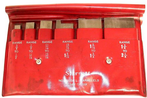 Starrett set of 6 adjustable parallels 3/8&#034; to 2 1/4&#034; cat# s 154 l for sale