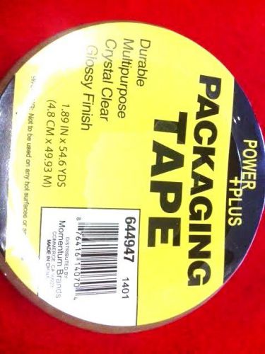 Power Plus Packing Tape (1.89&#034; x 54.6 YDS) x 1 DURABLE,CRYSTAL  CLEAR #644947