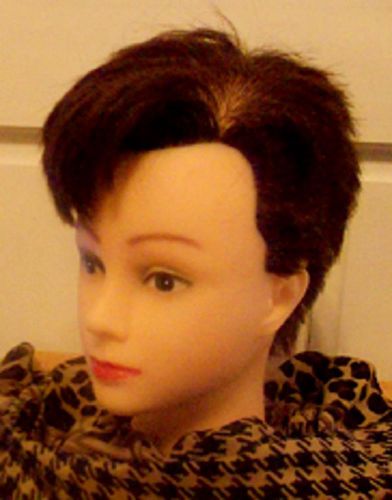 BRIDGET MANNEQUIN HEAD BRUNETTE SIDE BANGS SET &amp; STYLE WIGS DISPLAY HATS WIGS EC