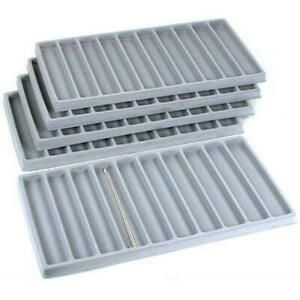 5 Gray 10 Compartment Bracelet Display Tray Inserts