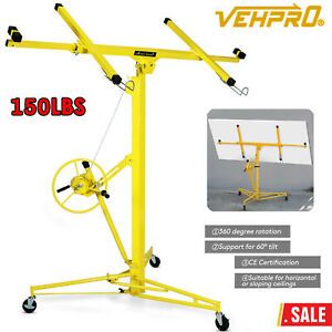 11FT Drywall Lift PanelHoist Lifter Jack Rolling Caster Wheel Lift Construction.