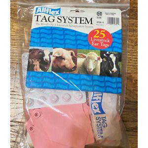 new PINK Allflex Supermaxi  2pc BLANK tags for cattle 25 3&#034; Wide x 4 5/8&#034; High
