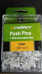 Push Pins - Clear - 100 Count name brand Caliber