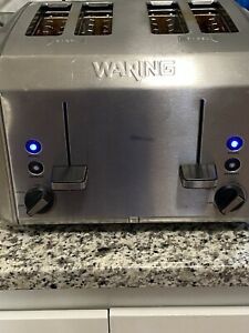 Waring Pro 4 Slice Commercial Toaster WT400 - Stainless - Works Great