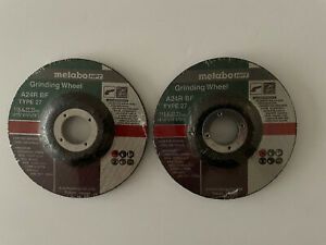 2PACK 4.5&#034; X 1/4&#034; X 7/8&#034; A24R TYPE 27 GRINDING WHEEL METABO HPT GENERAL STEEL
