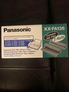 New Panasonic KX-FA136 2 Roll Packs Genuine Fax Ink Film Original Sealed Box