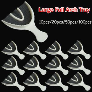 10-100Pcs Disposable Dental Impression Mesh Trays Bite Large Full Arch Tray USA