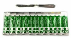 10 Scalpel Blades #10 Includes #3 Metal Handle Suitable for Dermaplaning, Crafts