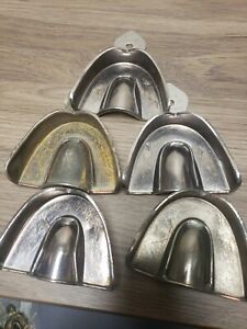 Lot of 5 Metal Rim-Lock Impression Tray U12, Full Upper Dentsply Caulk