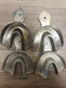 Lot of 4 Metal Rim-Lock Impression Tray L12, Full Lower Dentsply Caulk