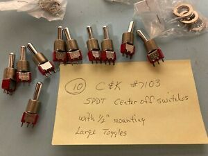 C &amp; K 7103 TOGGLE SWITCHES with 1/2 IN THREADED PANEL MOUNT SPDT