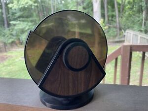 Vintage Rolodex SW-240 Rotary Business Card File Swivel Organizer Wood Grain