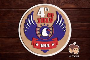 Independence Day SVG Laser cut files for Glowforge, Cricut, CNC, Multi-layer