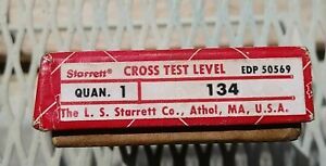 Starrett Cross Test Level 134 Vintage Original Box Parts Paperwork
