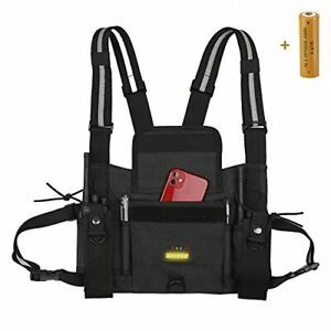 Radio Chest Harness,Chest Rig Bag Holster Pack Pouch Holder Front Pocket with