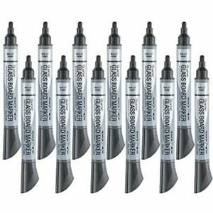Glass Board Dry Erase Markers by Quartet Premium Bullet Tip Black 12 Pack 79553