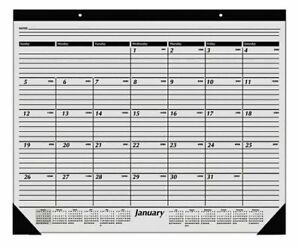 AT-A-GLANCE AAGSK3000 24 x 19&#034; One-Color Desk Pad Calendar, White