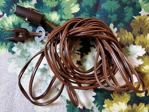 Vintage General Electric 15A 125V Brown 3 Outlet Extension Cord - Works!