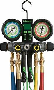 Hilmor 1839110 R410A 4-Valve Aluminum Manifold HVAC Gauge