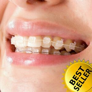 Dental Orthodontic Sapphire Crystal Bracket Braces Roth 022 3 hooks 3-3
