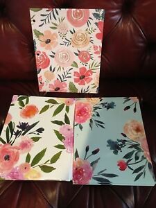 Lot of 13 Eccolo Two Pocket Folders Floral, Three Hole