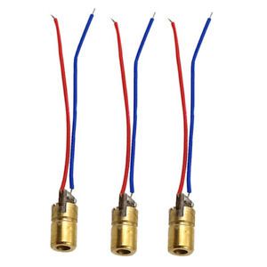 3x LD 3V Laser Red Dot Diode Modules Copper Head Electronic Components
