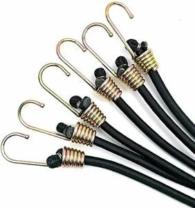 Heavy Duty Black Bungee Cords with Hooks 3/8&#034;x 36&#034; 10mm Industrial Bungee Cord