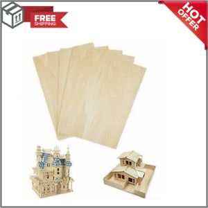 Basswood Sheets Unfinished Plywood for Crafts - 5 PCS 1/16 x 8 x 12Inch Thin ...