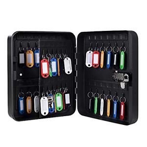 Key Cabinet Wall Mount Key Storage Lock Box with Combination Lock Metal Key Box
