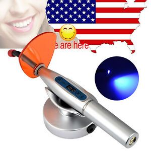 Dental Wireless Cordless LED Curing Light Lamp 2000mw with Guide Tip Fiber Rod