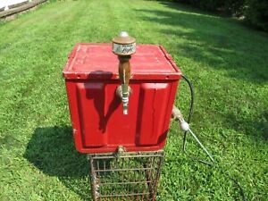 Vintage Beer Keg Tap Ice Box Coil Cooler Manual Pump