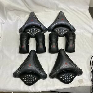 LOT OF 4 Polycom VoiceStation 300 Analog Conference Speaker Phone + Wall Module