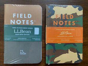 Field Notes LL Bean Original &amp; Boot Edition (FNLL-01 &amp; -02) Sealed 2 x 3-Pack