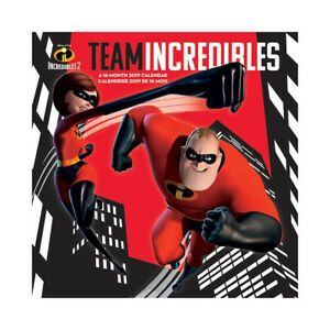 Team Incredibles 16 Month 2019 Wall Calendar Disney Pixar 2  Gift