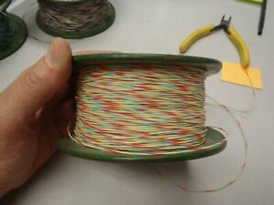 Mil-W16878E 26ga 26awg White Red Green Yellow Stripe Stranded Teflon Wire 100ft